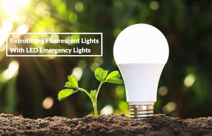 Emergency lights retrofitting with LED lights for protecting environment